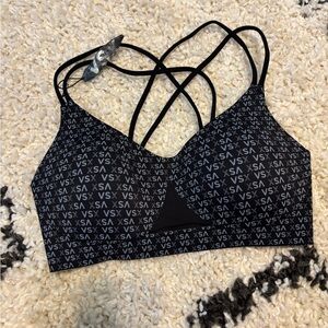 VSX Black Patterned Strappy Sports Bra